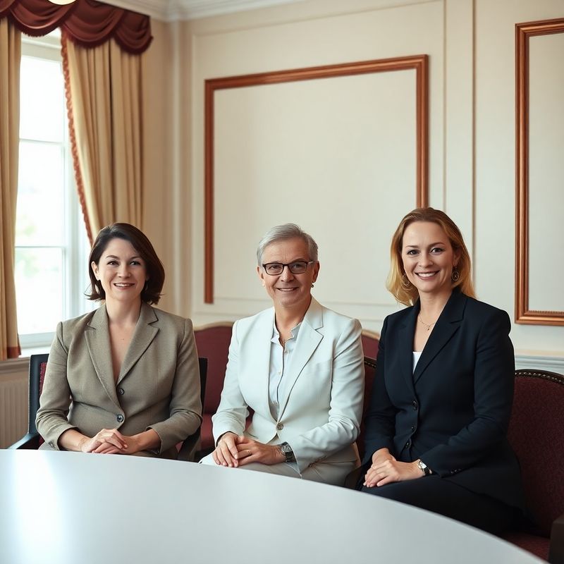 Three Riverside Hartwell advisors in a cream-walled Trnava boardroom with burgundy accent details